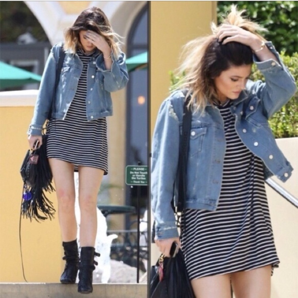 Brandy Melville Luana Striped Shirt Dress, OS, EUC